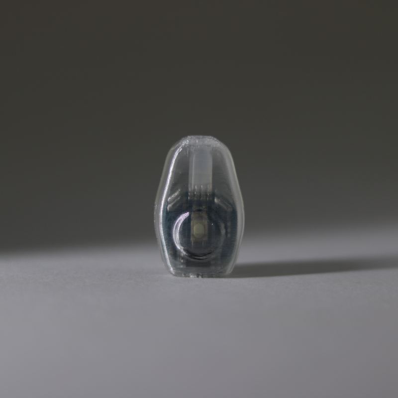 CLOZD Helioskinz casing, unlit, next to an OPYN Helioskinz casing with the bulb tip visible